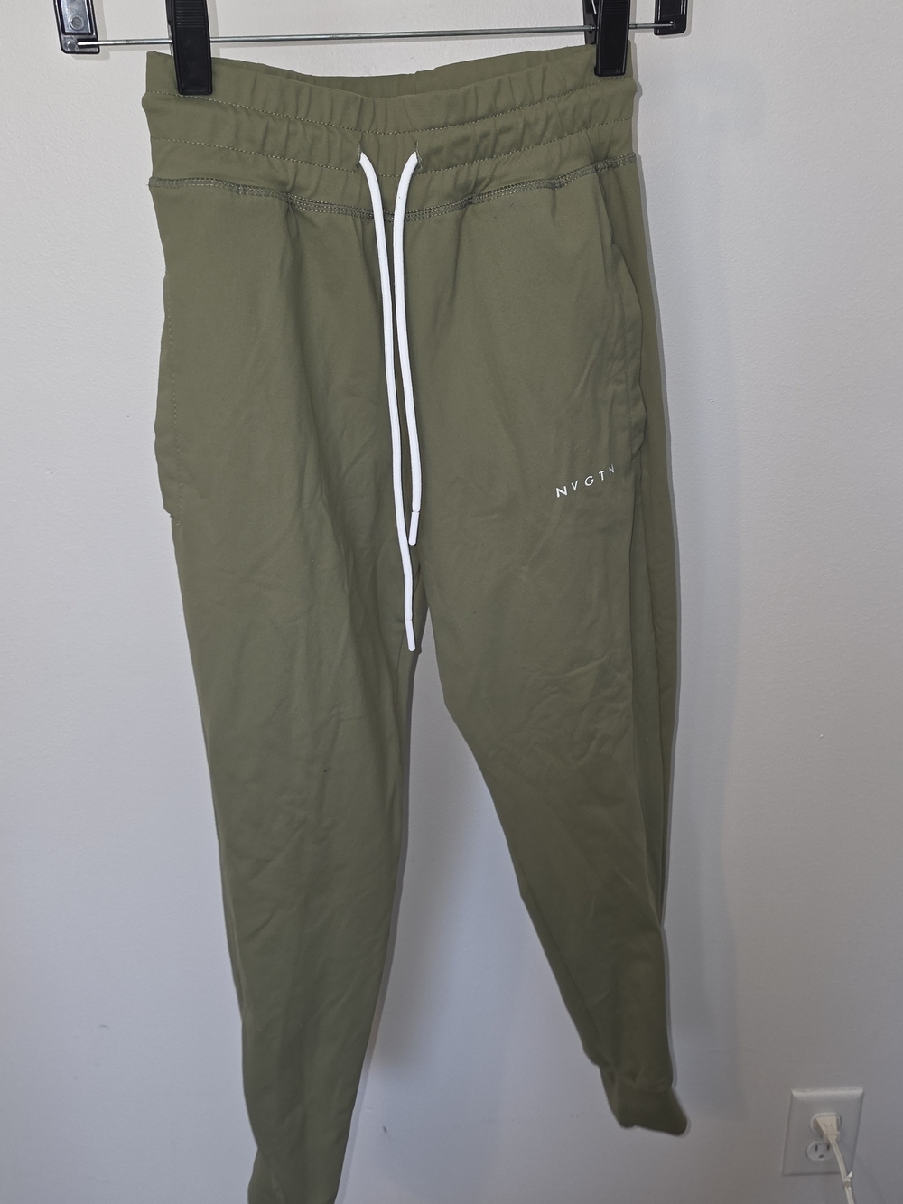 NVGTN Olive Jogger Sweatpants with White Drawstring